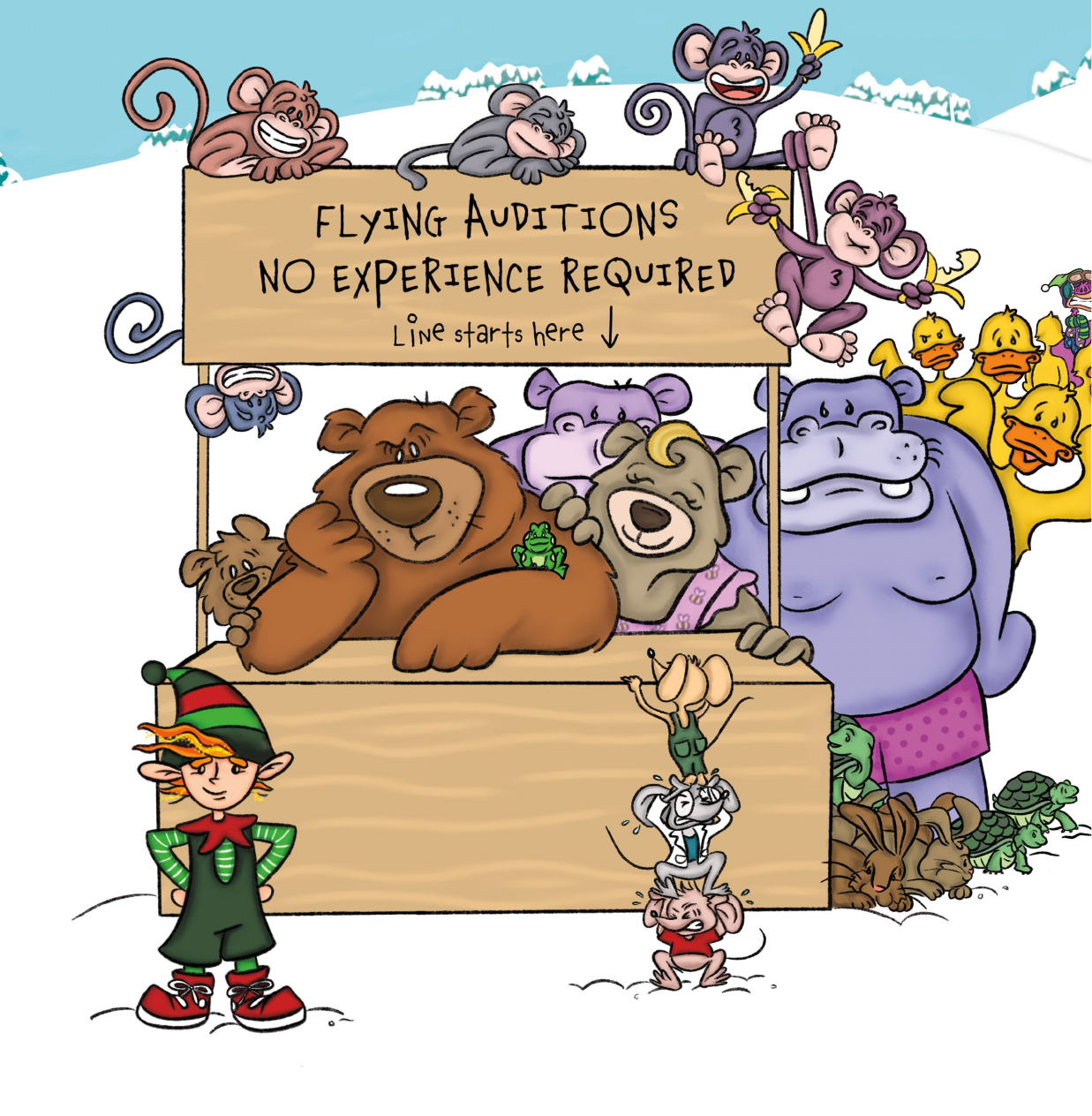 Bears, monkeys, a hippo and more line up at Flying Auditions: No Experience Required